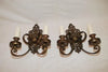 Large and elegant pair of 1920's brass sconces