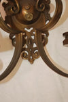 Large and elegant pair of 1920's brass sconces