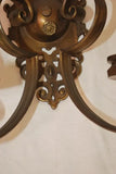 Large and elegant pair of 1920's brass sconces