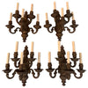 Rare large set of four 1940's solid brass sconces