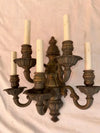 Rare large set of four 1940's solid brass sconces
