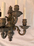 Rare large set of four 1940's solid brass sconces
