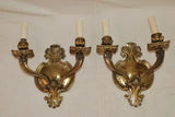 Rare large 1920's solid brass sconces