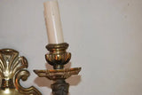 Rare large 1920's solid brass sconces