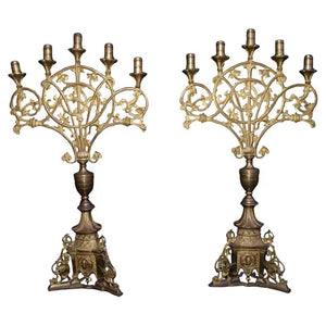 Large pair of french Late 19 th Century candelabra