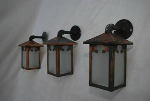 Pair of 1920's copper outdoor sconces ( IT IS ONLY ONE PAIR
