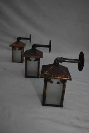 Pair of 1920's copper outdoor sconces ( IT IS ONLY ONE PAIR