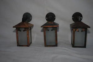 Pair of 1920's copper outdoor sconces ( IT IS ONLY ONE PAIR