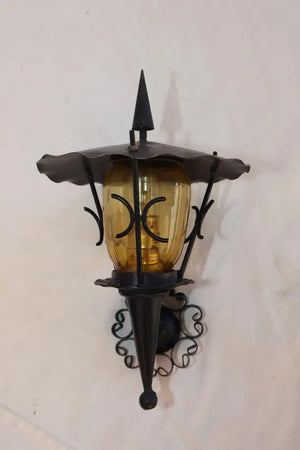 Rare pair of small French wrought iron outdoor/indoor sconces