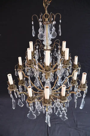 beautiful French 1940's crystal chandelier