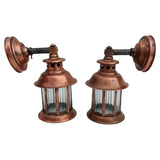 Pair of 1920's copper outdoor/indoor sconces