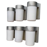 very rare set of six 1950's outdoor/indoor sconces design by prescolite CA