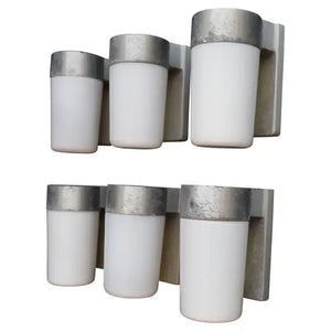 very rare set of six 1950's outdoor/indoor sconces design by prescolite CA