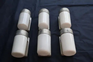 very rare set of six 1950's outdoor/indoor sconces design by prescolite CA