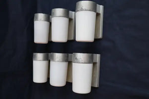 very rare set of six 1950's outdoor/indoor sconces design by prescolite CA