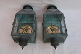 Large 1940's brass outdoor sconces