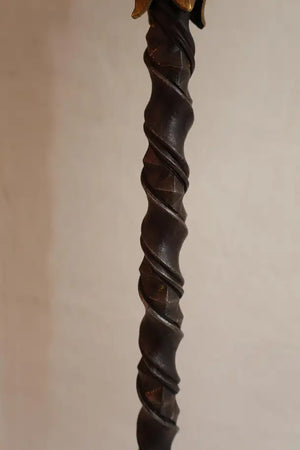 Beautiful pair of 1920's iron/bronze/brass torchiere