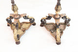 Beautiful pair of 1920's iron/bronze/brass torchiere