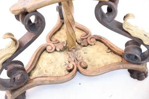 Beautiful pair of 1920's iron/bronze/brass torchiere