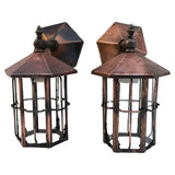 Pair of 1920's copper outdoor/indoor sconces