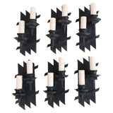 rare set of six 1900's iron sconces