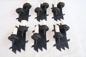 rare set of six 1900's iron sconces