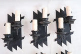 rare set of six 1900's iron sconces