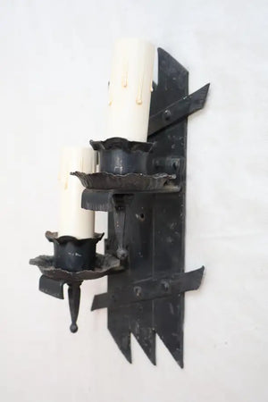 rare set of six 1900's iron sconces