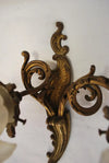 Beautiful pair of French turn of the century bronze sconces Louis XV style