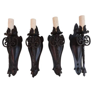 Set of four 1920's sconces ( Spanish style )