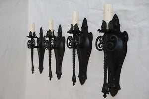 Set of four 1920's sconces ( Spanish style )