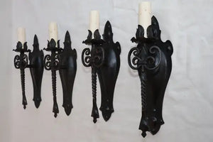 Set of four 1920's sconces ( Spanish style )