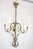 Elegant French Art Nouveau bronze chandelier
