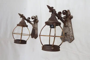 Pair of 1920's outdoor sconces