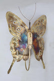 Elegant small pair of 1970's butterfly brass sconces, ( brutalist style )