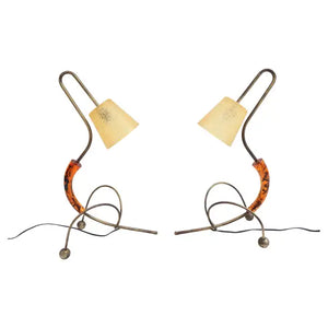 Rare pair of 1950's table lamps