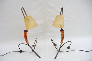 Rare pair of 1950's table lamps