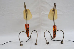 Rare pair of 1950's table lamps