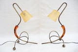 Rare pair of 1950's table lamps