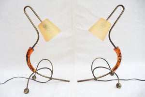Rare pair of 1950's table lamps