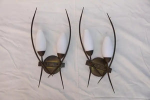 Rare and Sexy 1950's French chandelier ( with matching sconces )