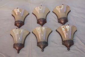 Rare set of six Art Deco sconces
