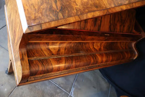 Very rare mid 19th Century burl walnut baby grand piano by Collard and Collard
