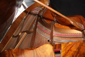 Very rare mid 19th Century burl walnut baby grand piano by Collard and Collard