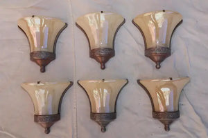 Rare set of six Art Deco sconces