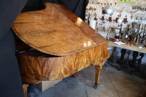 Very rare mid 19th Century burl walnut baby grand piano by Collard and Collard