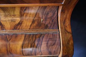 Very rare mid 19th Century burl walnut baby grand piano by Collard and Collard