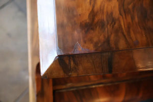 Very rare mid 19th Century burl walnut baby grand piano by Collard and Collard