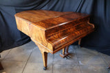 Very rare mid 19th Century burl walnut baby grand piano by Collard and Collard