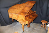 Very rare mid 19th Century burl walnut baby grand piano by Collard and Collard
